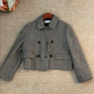 Dior Women's Plaid Blazer in Black and White